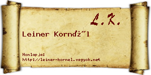 Leiner Kornél névjegykártya