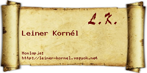 Leiner Kornél névjegykártya